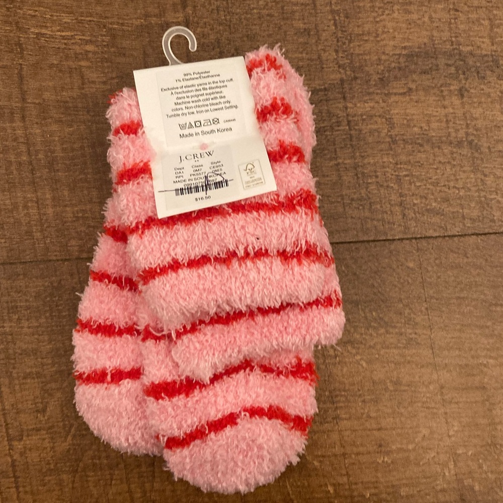 J. Crew Fuzzy Striped Boot Socks NEW w/ Tags - Picture 3 of 3